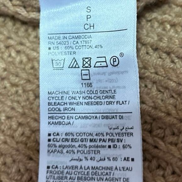 Old Navy Women's Beige Black Striped Turtleneck Pullover Sweater Top Size S - Picture 4 of 4